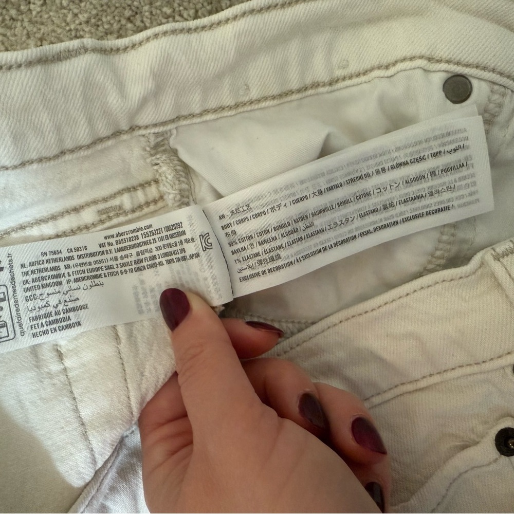 Abercrombie & Fitch Straight Ultra High Rise Off White Jeans‎ Sz 31/12S - Picture 6 of 10